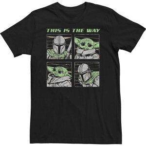 �A�j���L�����N�^�[ ���f�B�[�X �g�b�v�X T�V���c Licensed Character Men'star Wars Mando Four Boxed Up Tee Black �u���b�N