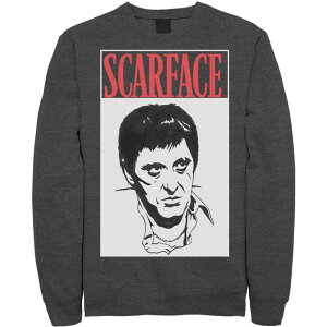 �A�j���L�����N�^�[ ���f�B�[�X �g�b�v�X T�V���c �X�E�F�b�g Licensed Character Men'scar Face Scare Face Stare Big Face Sweatshirt Charcoal Heather �`���R�[��