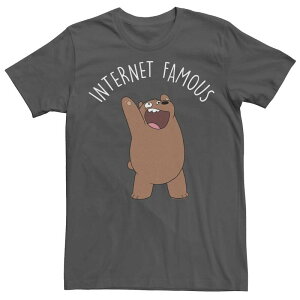 �A�j���L�����N�^�[ ���f�B�[�X �g�b�v�X T�V���c Licensed Character Men's CN We Bare Bears Internet Famous Tee Charcoal �`���R�[��