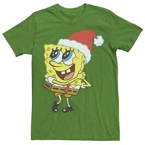 �A�j���L�����N�^�[ ���f�B�[�X �g�b�v�X T�V���c �p���c Licensed Character Men'spongebob Squarepantsanta Hat Dreaming Of Christmas Tee Kelly