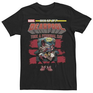 �}�[�x�� ���f�B�[�X �g�b�v�X T�V���c Men's Marvel What If Deadpool Took A Personal Day Comicover Tee Black �u���b�N