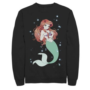 �f�B�Y�j�[ ���f�B�[�X �g�b�v�X T�V���c �X�E�F�b�g Men's Disney's The Little Mermaid Anime Ariel Sweatshirt Black �u���b�N
