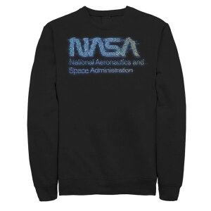 �A�j���L�����N�^�[ ���f�B�[�X �g�b�v�X T�V���c �X�E�F�b�g ���S Licensed Character Men's NASA Distorted Computer Text Logo Sweatshirt Black �u���b�N
