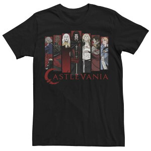 �A�j���L�����N�^�[ ���f�B�[�X �g�b�v�X T�V���c Licensed Character Men's Netflix Castlevania Character Panels Tee Black �u���b�N