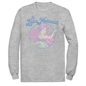 �f�B�Y�j�[ ���f�B�[�X �g�b�v�X T�V���c Disney's The Little Mermaid Ariel Men's Distressed Circle Portraitee Athletic Heather �w�U�[