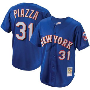 �~�b�`�F��&�l�X ���f�B�[�X �g�b�v�X T�V���c ���b�V�� �W���[�W�[ Men's Mitchell & Ness Mike Piazza Royal New York Mets Cooperstown Collection Mesh Batting Practice Button-Up Jersey Met Blue �u���[