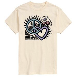 �A�j���L�����N�^�[ ���f�B�[�X �g�b�v�X T�V���c Licensed Character Men's Love Is The Answer Tee Beige �x�[�W��