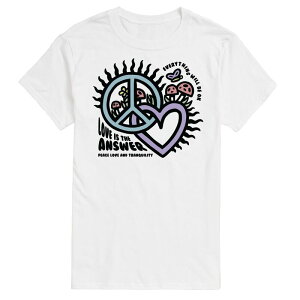 �A�j���L�����N�^�[ ���f�B�[�X �g�b�v�X T�V���c Licensed Character Men's Love Is The Answer Tee White �z���C�g