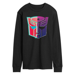�A�j���L�����N�^�[ ���f�B�[�X �g�b�v�X T�V���c ���S �O���t�B�b�N Licensed Character Men's Transformers Decepticons Autobot Logo Long Sleeve Graphic Tee Black �u���b�N