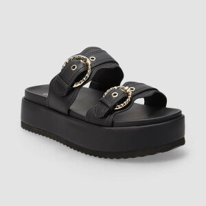LC Lauren Conrad ���f�B�[�X �V���[�Y �T���_�� �v���b�g�t�H�[�� LC Lauren Conrad Headasa Women's Two Strap Buckle Platform Sandals Black �u���b�N