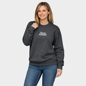 Simply Sage Market ���f�B�[�X �g�b�v�X T�V���c �X�E�F�b�g �h�J �O���t�B�b�N Simply Sage Market Embroidered Kiss Me Cowboy - Women's Graphic Sweatshirt Dark Heather �w�U�[