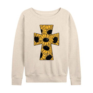 �A�j���L�����N�^�[ ���f�B�[�X �g�b�v�X T�V���c �p�C�� Licensed Character Women'sunflower Cross French Terry Long Sleeve Tee Beige �x�[�W��