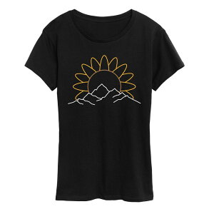 �A�j���L�����N�^�[ ���f�B�[�X �g�b�v�X T�V���c �O���t�B�b�N Licensed Character Women'sunflower Mountain Graphic Tee Black �u���b�N