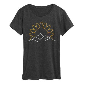 �A�j���L�����N�^�[ ���f�B�[�X �g�b�v�X T�V���c �O���t�B�b�N Licensed Character Women'sunflower Mountain Graphic Tee Heather Charcoal �`���R�[��