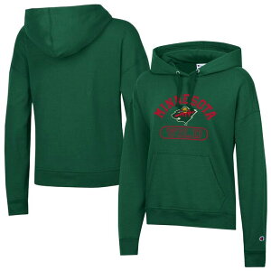 �`�����s�I�� ���f�B�[�X �g�b�v�X T�V���c �p�[�J�[ Women's Champion Green Minnesota Wild Arched Pill Box Hoodie Wld Green �O���[��