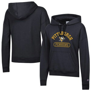 �`�����s�I�� ���f�B�[�X �g�b�v�X T�V���c �p�[�J�[ Women's Champion Black Pittsburgh Penguins Arched Pill Box Hoodie Png Black �u���b�N
