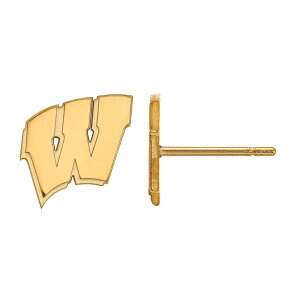 ���S�A�[�g ���f�B�[�X �A�N�Z�T���[ �s�A�X�E�C�������O LogoArt 14k Gold over Sterling Silver Wisconsin Badgers Post Earrings 14k Gold Plated �S�[���h