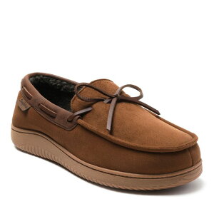 fBAtH[Y Y V[Y T_ XG[h Dearfoams Pierce Men's Faux Suede Moccasin Slippers Chestnut