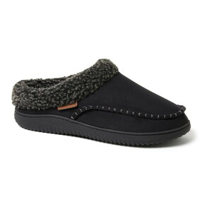 fBAtH[Y Y V[Y T_ XG[h Dearfoams Marshall Microsuede Men's Clog Slippers Black ubN
