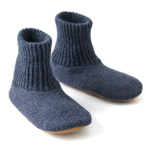 NNX Y V[Y T_ E[ MUK LUKS Morty Ragg Wool Men'slipper Socks Denim Blue fj