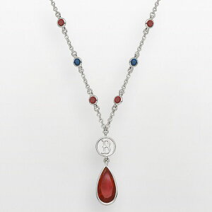 SA[g fB[X ANZT[ lbNXE`[J[Ey_ggbv [X LogoArt Boston Red Sox Silver Tone Teardrop Crystal Y Necklace Multi/None }`J[