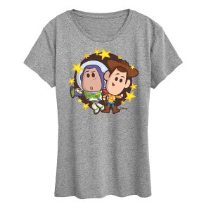 �f�B�Y�j�[ �s�N�T�[ ���f�B�[�X �g�b�v�X T�V���c �O���t�B�b�N Women's Disney / Pixar's Toy Story Buzz & Woody Graphic Tee Heather Gray �O���[