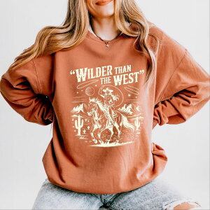 Simply Sage Market ���f�B�[�X �g�b�v�X T�V���c �X�E�F�b�g Simply Sage Market Wilder Than The West Cowgirl - Women's Lightweight Garment Dyed Sweatshirt Yam