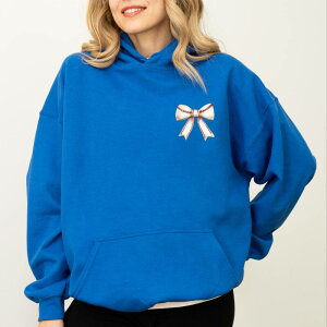 Simply Sage Market ���f�B�[�X �g�b�v�X T�V���c �p�[�J�[ �O���t�B�b�N Simply Sage Market Baseball Game Day Stacked Coquette Front and Back Design - Women's Graphic Hoodie Royal