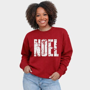 Simply Sage Market ���f�B�[�X �g�b�v�X T�V���c �X�E�F�b�g �O���t�B�b�N Simply Sage Market Noel Block Distressed - Women's Graphic Sweatshirt Cardinal