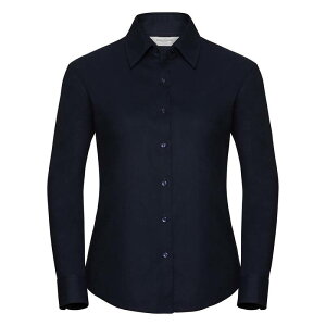���b�Z���A�X���`�b�N ���f�B�[�X �g�b�v�X �V���c �I�b�N�X�t�H�[�h Russell Athletic Russell Collection Ladies/Womens Long Sleeveasy Care Oxford Shirt Bright Navy �l�C�r�[