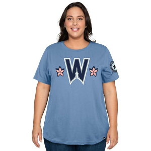 �j���[�G�� ���f�B�[�X �g�b�v�X T�V���c �v���X�T�C�Y Women's New Era Powder Blue Washingtonationals 2025 City Connect Plusize T-Shirt Nat Light �u���[