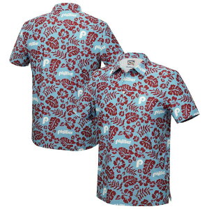 ���C���X�v�[�i�[ ���f�B�[�X �g�b�v�X T�V���c �|���V���c Men's Reyn Spooner Light Blue Philadelphia Phillies Cooperstown Pua Performance Polo Phlight �u���[