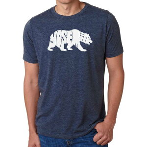 �G���G�[�|�b�v�A�[�g ���f�B�[�X �g�b�v�X T�V���c LA Pop Art Yosemite Bear - Men's Premium Blend Word Art-Shirt Navy �l�C�r�[