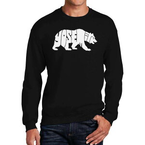 �G���G�[�|�b�v�A�[�g ���f�B�[�X �g�b�v�X T�V���c �N���[�l�b�N �X�E�F�b�g LA Pop Art Yosemite Bear - Men's Word Art Crewneck Sweatshirt Black �u���b�N