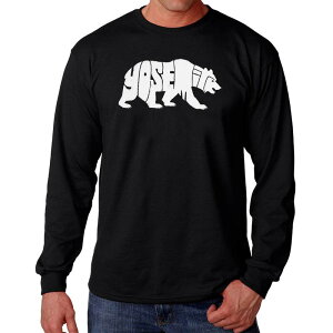 �G���G�[�|�b�v�A�[�g ���f�B�[�X �g�b�v�X T�V���c LA Pop Art Yosemite Bear - Men's Word Art Long Sleeve T-Shirt Black �u���b�N