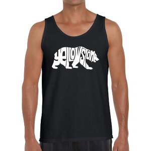 �G���G�[�|�b�v�A�[�g ���f�B�[�X �g�b�v�X T�V���c LA Pop Art Yellowstone Bear - Men's Word Artank Top Black �u���b�N