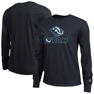 �`�����s�I�� ���f�B�[�X �g�b�v�X T�V���c Women's Champion Black Utah Mammoth Wordmark Lockup Long Sleeve T-Shirt Utm Black �u���b�N