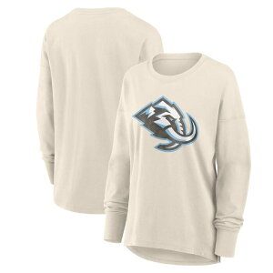 �t�@�i�e�B�N�X ���f�B�[�X �g�b�v�X T�V���c ���S Women's Fanatics Cream Utah Mammoth Distressed Logo Long Sleeve T-Shirt Utm Beige �x�[�W��