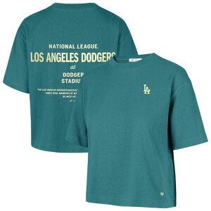�t�H�[�e�B�Z�u���u�����h ���f�B�[�X �g�b�v�X T�V���c 47 Brand Women's '47 Tealos Angeles Dodgers Contemporary Basics Leon City T-Shirt Lad Blue �u���[