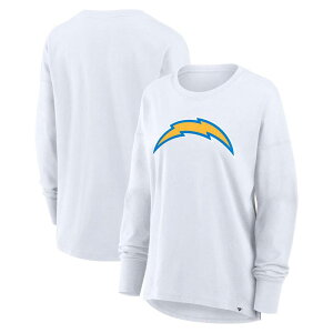 �t�@�i�e�B�N�X ���f�B�[�X �g�b�v�X T�V���c Women's Fanatics White Los Angeles Chargers Relaxed Hip Essentialong Sleeve T-Shirt Chg White �z���C�g