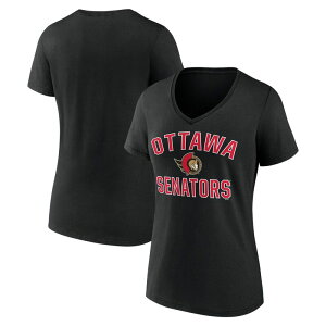 �A���u�����f�b�h ���f�B�[�X �g�b�v�X T�V���c V�l�b�N ���S Unbranded Women's Logo Athletic Black Ottawa Senators Arch Victory V-Neck T-Shirt Sen Black �u���b�N