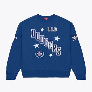 �~�b�`�F��&�l�X ���f�B�[�X �g�b�v�X T�V���c �X�E�F�b�g Women's Mitchell & Ness Royalos Angeles Dodgers Pep Rally Sweatshirt Lad Blue �u���[