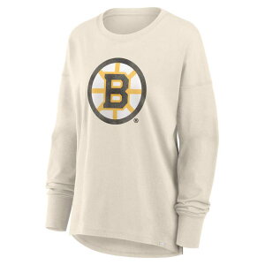 �t�@�i�e�B�N�X ���f�B�[�X �g�b�v�X T�V���c ���S Women's Fanatics Cream Boston Bruins Distressed Logo Long Sleeve T-Shirt Bsbeige �x�[�W��