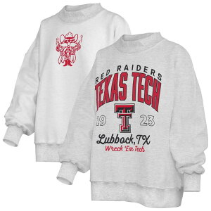 �v���X�{�b�N�X ���f�B�[�X �g�b�v�X T�V���c �X�E�F�b�g Women's Pressbox Heather Gray Texas Tech Red Raiders Reversible Sweatshirtxt Grey �O���[