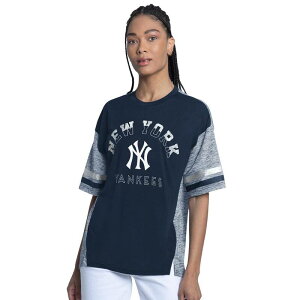 �W�[�X���[ �t�H�[�n�[ �o�C �J�[�� �o���N�X ���f�B�[�X �g�b�v�X T�V���c Women's G-III 4Her by Carl Banks Navy New York Yankees Off-Season Oversized Top Ynk Navy �l�C�r�[