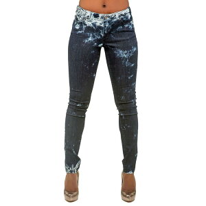 �|�G�e�B�b�N �W���X�e�B�X ���f�B�[�X �{�g���X �f�j���p���c �W�[���Y Poetic Justice Women's Indigo Stretch Denim Tie Dyed Bleached Jeans Dark Blue �u���[