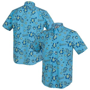 ���C���X�v�[�i�[ ���f�B�[�X �g�b�v�X T�V���c �_�E�� Men's Reyn Spooner Light Blue Milwaukee Brewers Cooperstown Kekai Performance Button-Down Top Brw Light �u���[