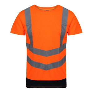���K�b�^ ���f�B�[�X �g�b�v�X T�V���c ���� Regatta Mens Pro Hi-Vishort-Sleeved T-Shirt Orange And Navy �l�C�r�[