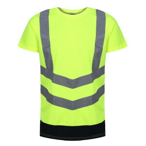 ���K�b�^ ���f�B�[�X �g�b�v�X T�V���c ���� Regatta Mens Pro Hi-Vishort-Sleeved T-Shirt Yellow And Navy �l�C�r�[