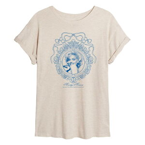 �A�j���L�����N�^�[ ���f�B�[�X �g�b�v�X T�V���c ���B���e�[�W Licensed Character Juniors' Marilyn Monroe Coquette Vintage Frame Oversized Tee Beige �x�[�W��